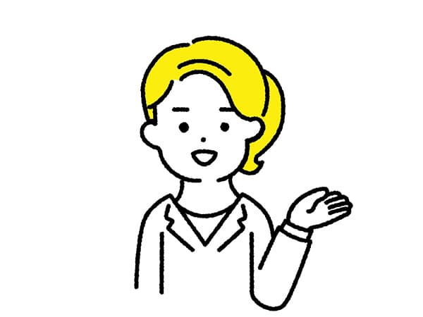 案内する白衣の女性イラスト